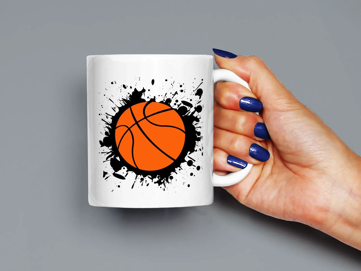 Basketbol Topu Siyah Püskürtme Baskılı Kupa, Kaliteli Baskı, Hediyelik Kupa, CupWorld