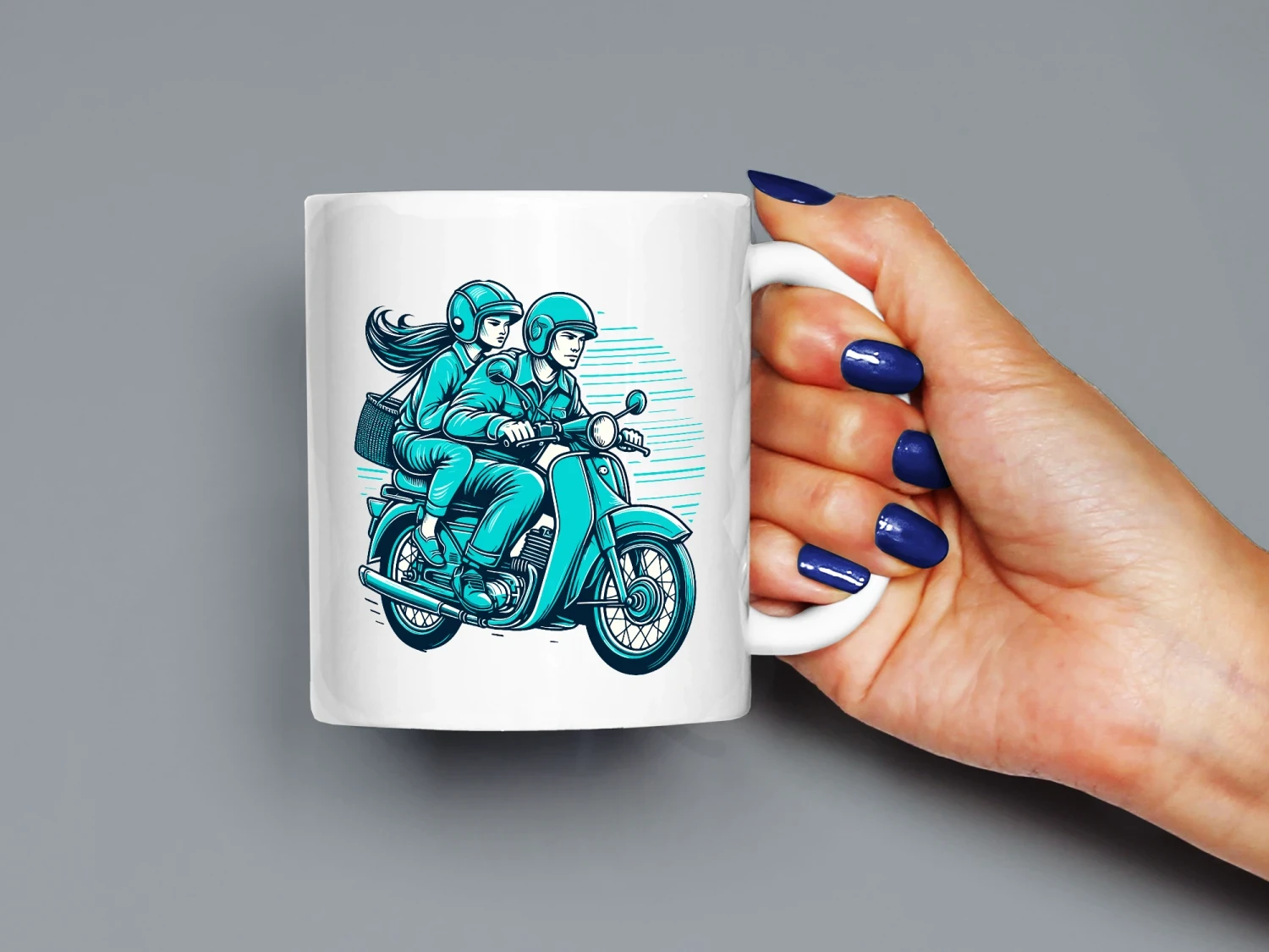 Motorsiklet Kadın Erkek Baskılı Kupa, Kaliteli Baskı, Hediyelik Kupa, CupWorld
