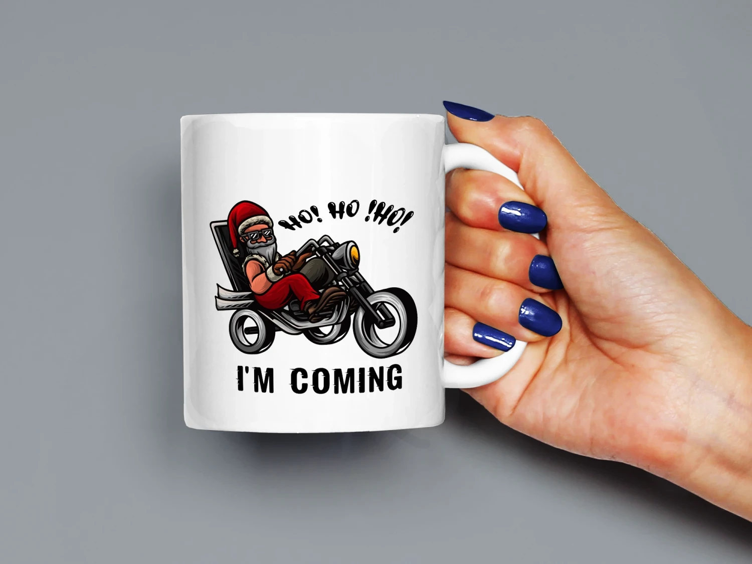 Motorsiklet Süren Noel Baba Baskılı Kupa, Kaliteli Baskı, Hediyelik Kupa, CupWorld
