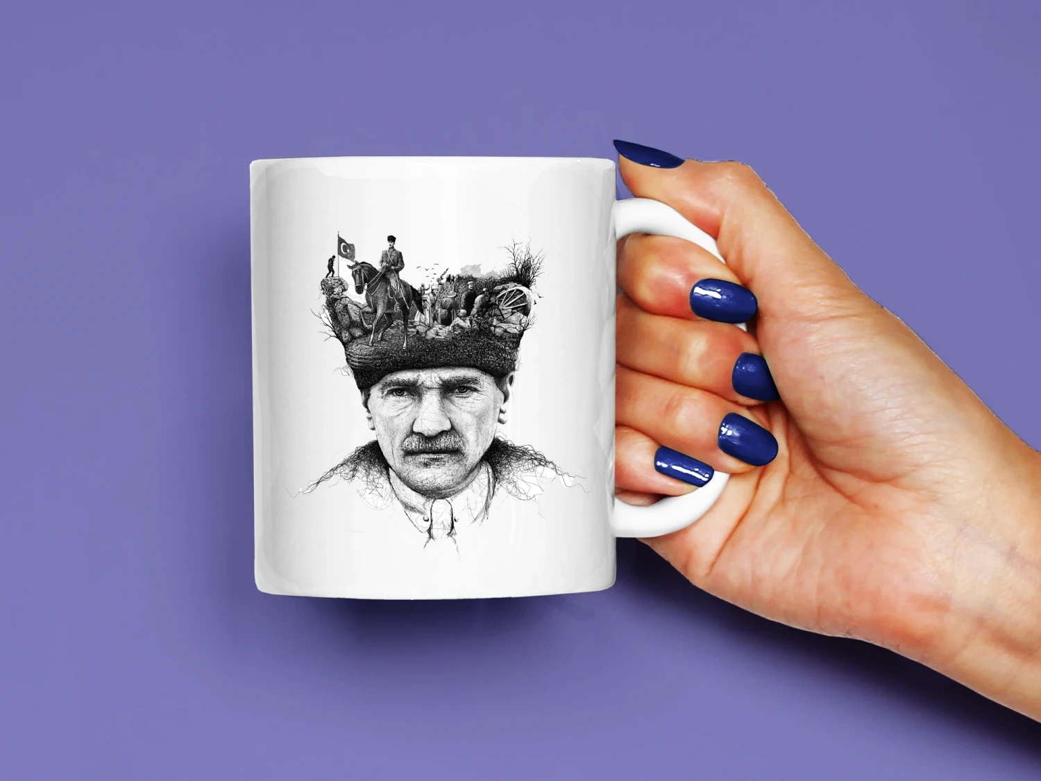 Mustafa Kemal Atatürk Geçmişi Baskılı Kupa, Kaliteli Baskı, Hediyelik Kupa, CupWorld