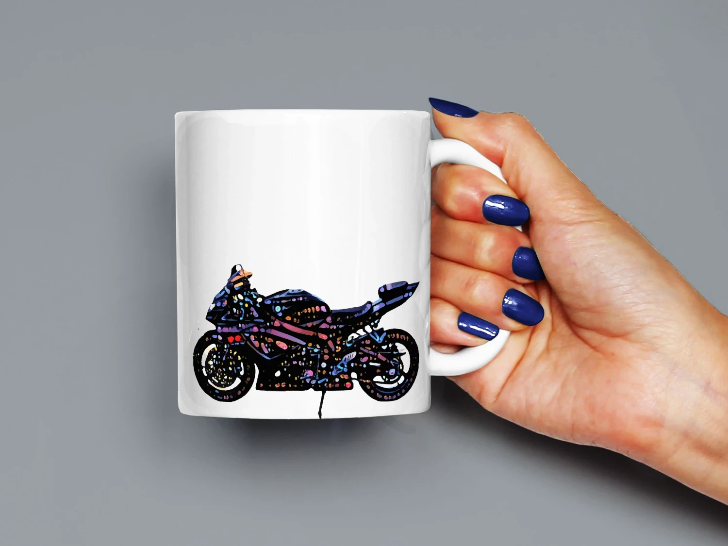 Renkli Yarış Motorsikleti Baskılı Kupa, Kaliteli Baskı, Hediyelik Kupa, CupWorld