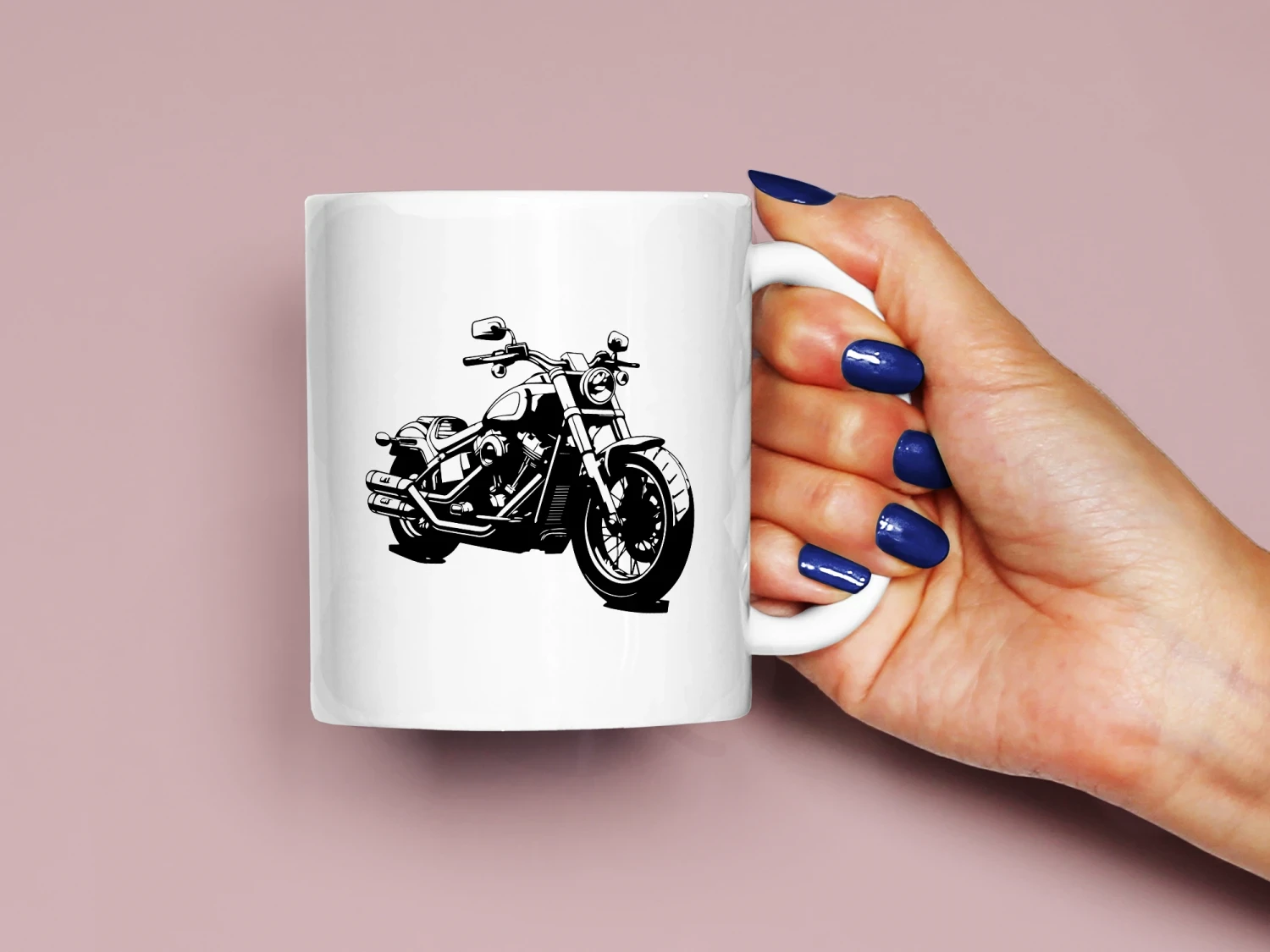Siyah Beyaz Motorsiklet Baskılı Kupa, Kaliteli Baskı, Hediyelik Kupa, CupWorld