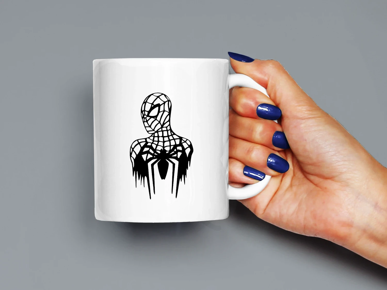 Siyah Beyaz Spiderman Baskılı Kupa, Kaliteli Baskı, Hediyelik Kupa, CupWorld