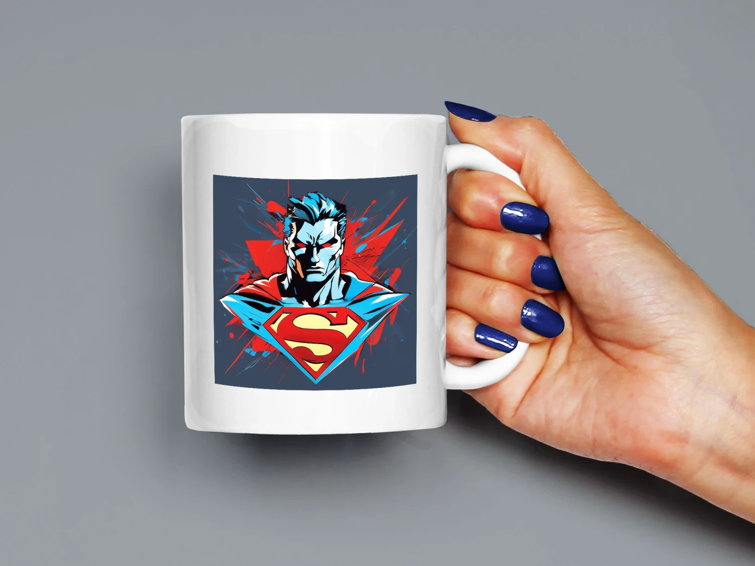 Superman Çizim Baskılı Kupa, Kaliteli Baskı, Hediyelik Kupa, CupWorld